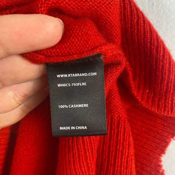 RTA Juno 100% Cashmere Hoodie - Red - Size Small - Picture 7 of 10